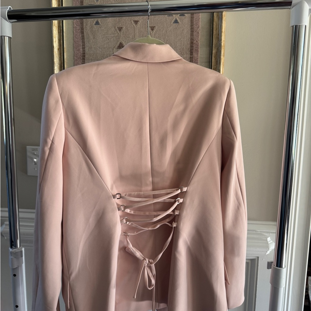 White House Black Market Pale Pink Tailored Suit with Ankle Length Pants - Picture 6 of 9